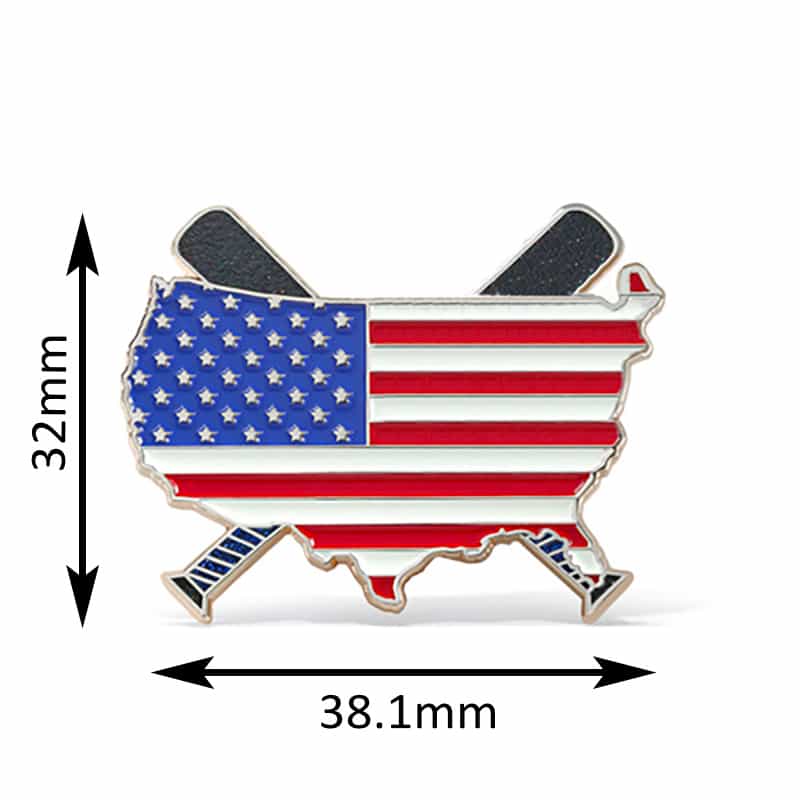 美国国旗棒球主题徽章：爱国与运动结合珐琅帽子别针徽章周边商品