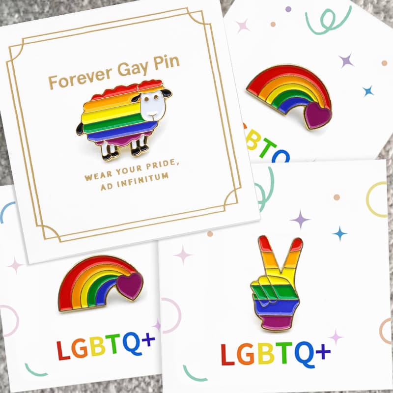 定制LGBTQ+彩虹主题支持与平等的象征徽章翻领胸针别针